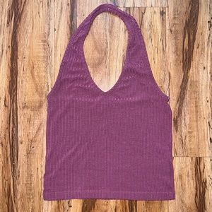 PACSUN RIBBED HALTER CROP TOP